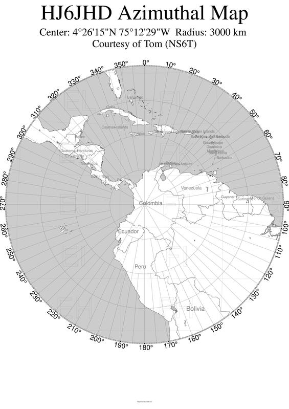 HJ6JHD Azimuthal Map