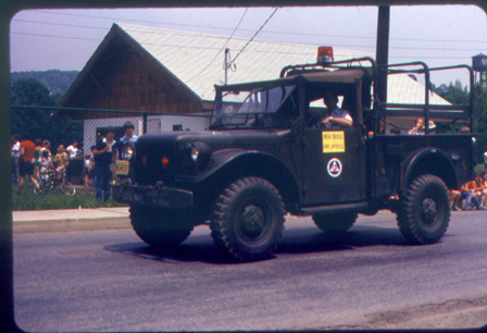 Mayercik driving the High Bridge Civil Defense Truck, Flag Day, 1980