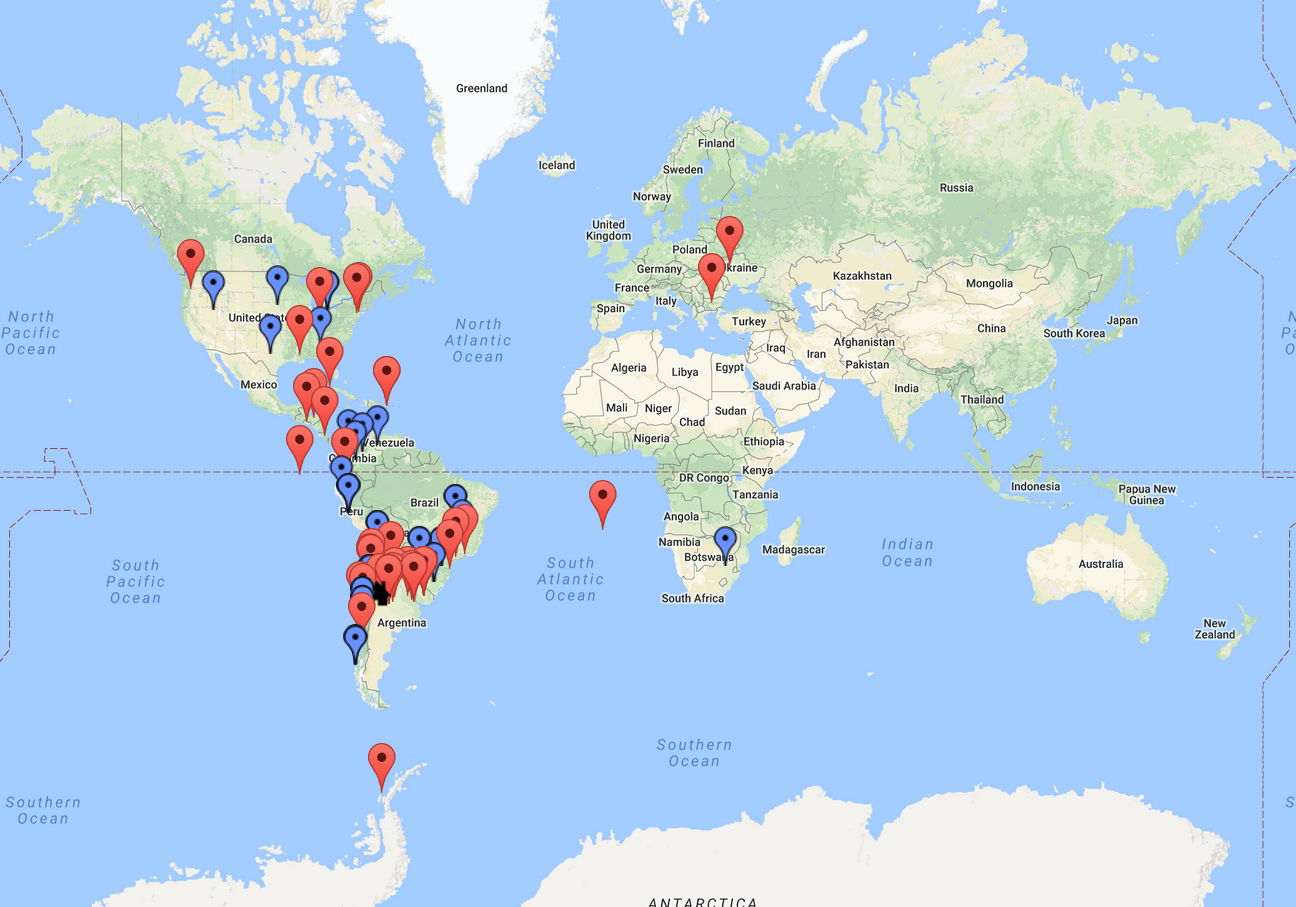 LU2MMR ESA Malargüe activation - stations contacted worldwide final