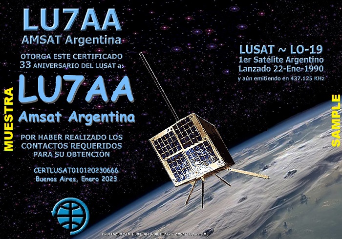 Muestra Certificado 33. Aniversario del LUSAT