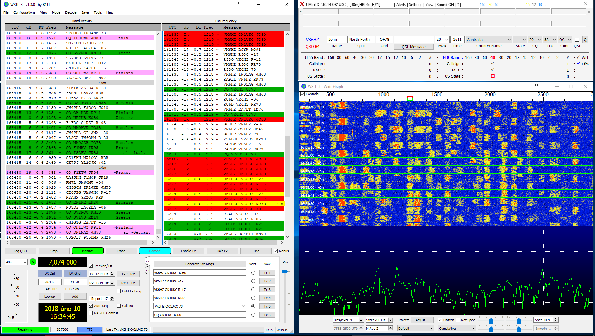 QSO VK6HZ